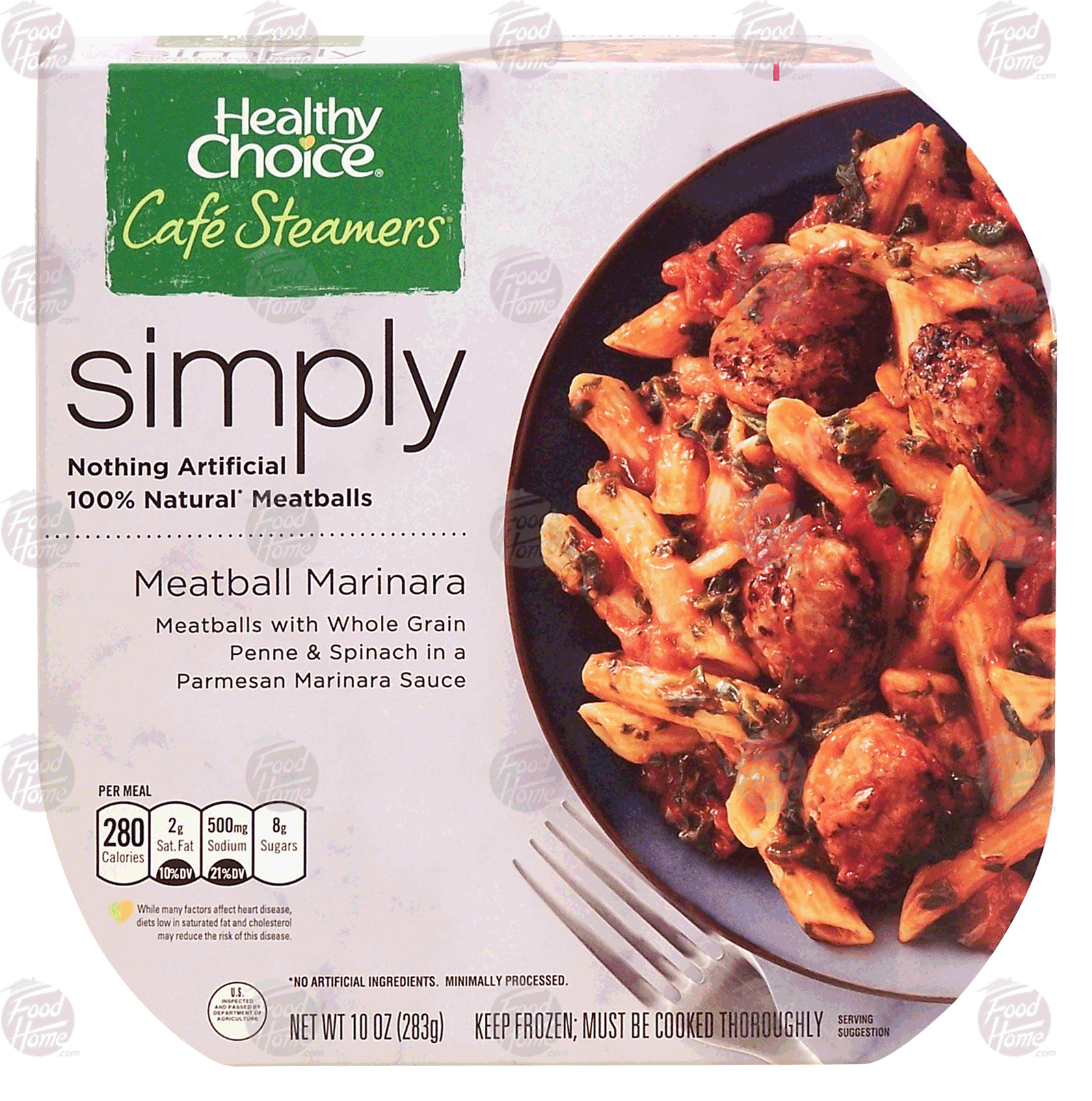 Healthy Choice simply cafe steamers; meatball marinara, w/ whole grain penne & spinach in a parmesan marinara sauce Full-Size Picture